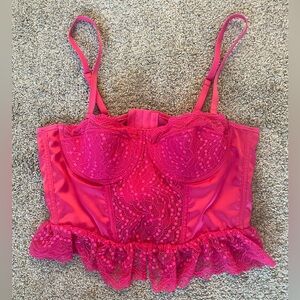 Pink bustier corset top